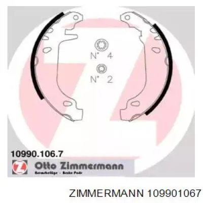 10990.106.7 Zimmermann колодки тормозные задние барабанные