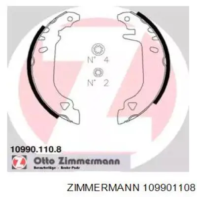 10990.110.8 Zimmermann колодки тормозные задние барабанные