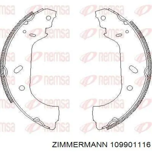 Zapatas de frenos de tambor traseras 109901116 Zimmermann