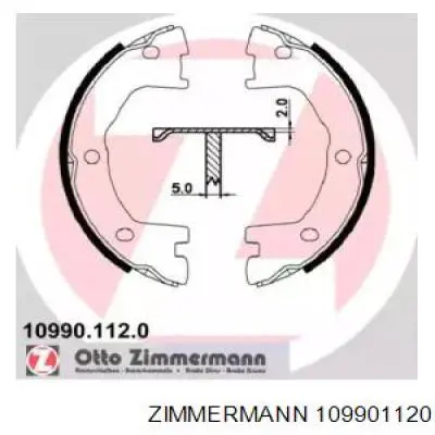 109901120 Zimmermann колодки тормозные задние барабанные