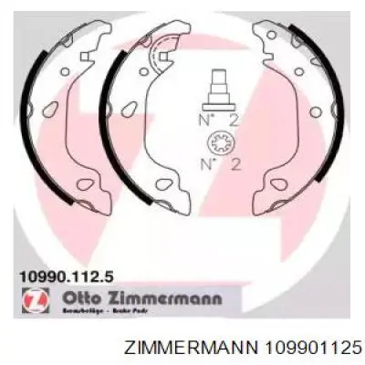 10990.112.5 Zimmermann колодки тормозные задние барабанные