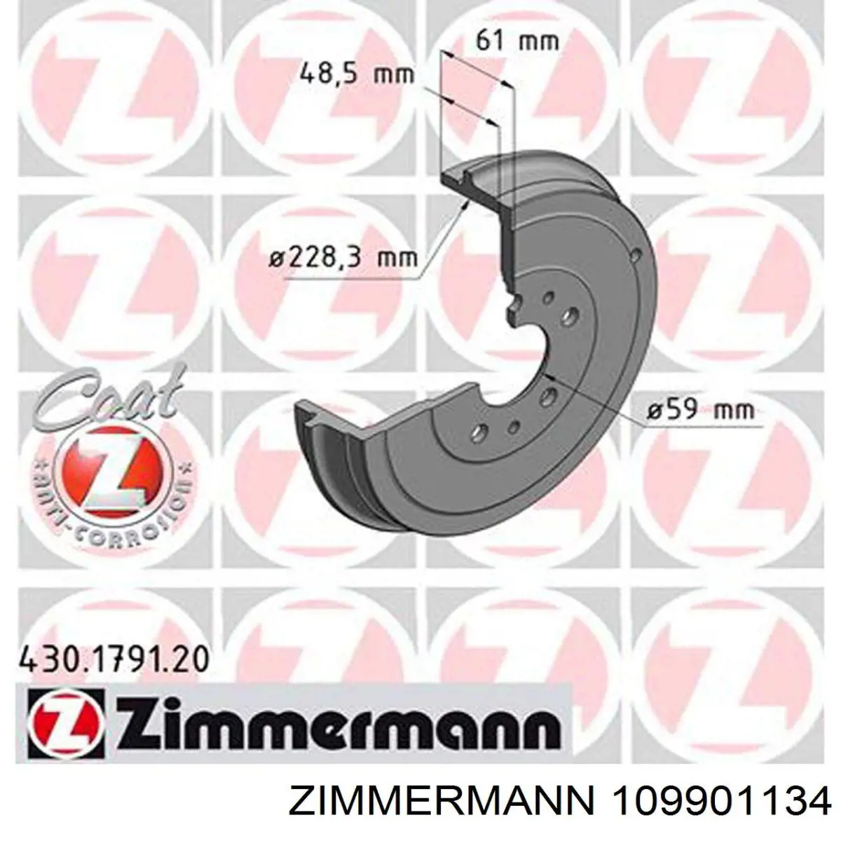 109901134 Zimmermann Барабанные тормозные колодки
