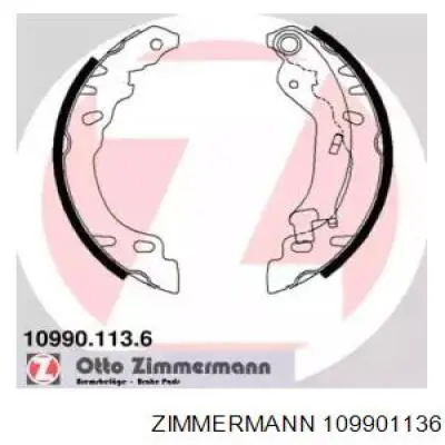 Задние барабанные колодки 109901136 Zimmermann