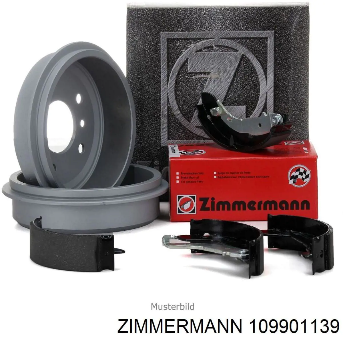 Купить 109901139 Zimmermann Задние барабанные тормозные колодки