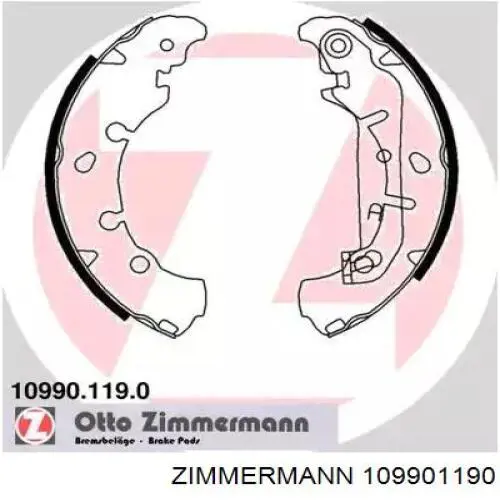 109901190 Zimmermann колодки тормозные задние барабанные