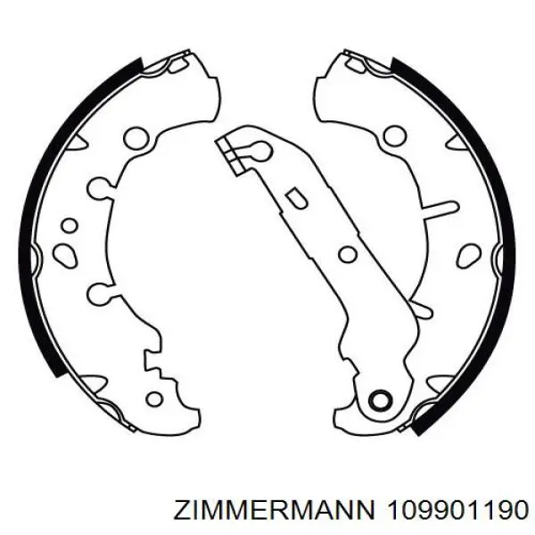 Купить 109901190 Zimmermann Задние барабанные тормозные колодки