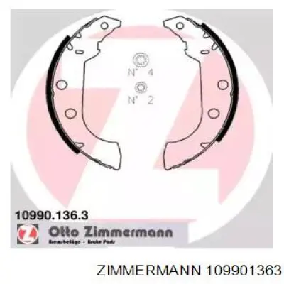 10990.136.3 Zimmermann колодки тормозные задние барабанные