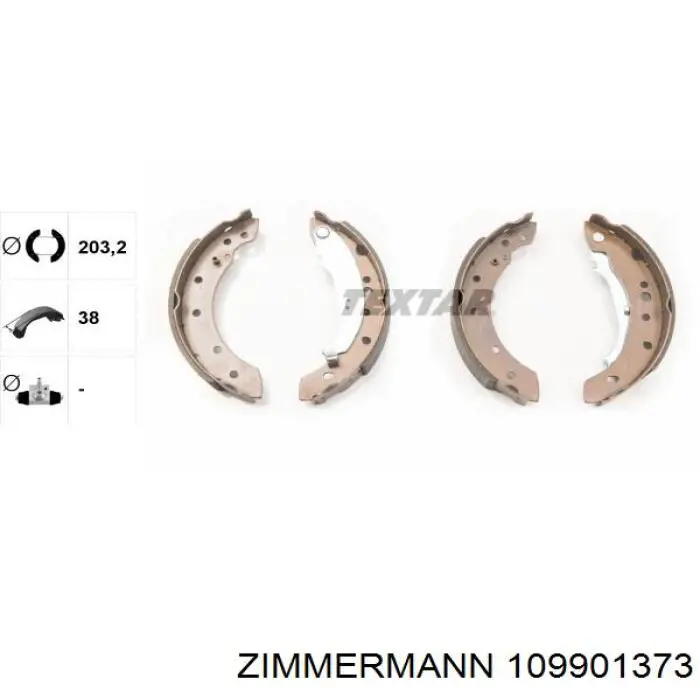 Купить 109901373 Zimmermann Задние барабанные тормозные колодки