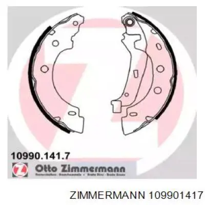 Колодки тормозные задние барабанные Zimmermann 109901417