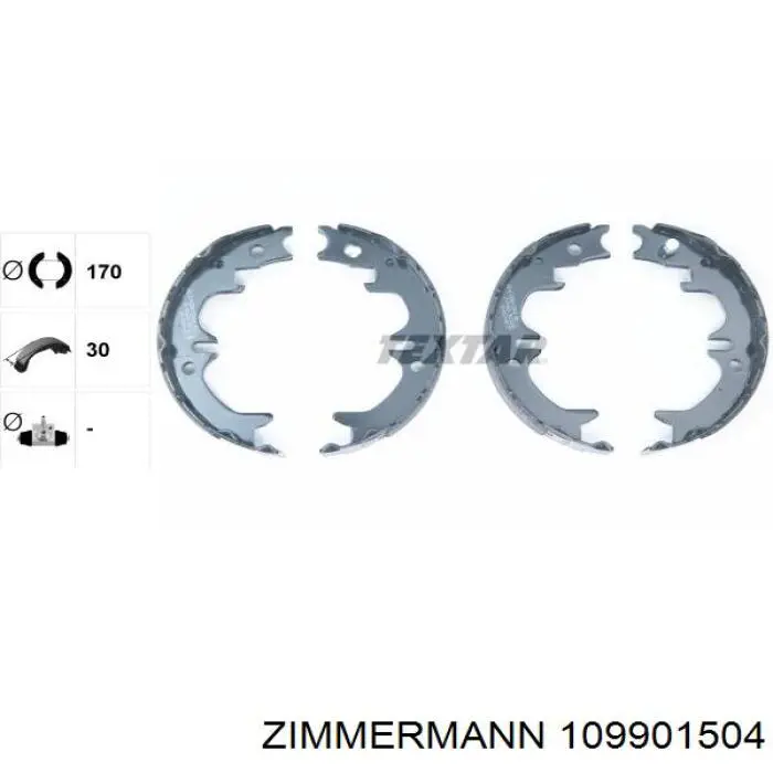 Купить 109901504 Zimmermann Колодки ручника/стояночного тормоза
