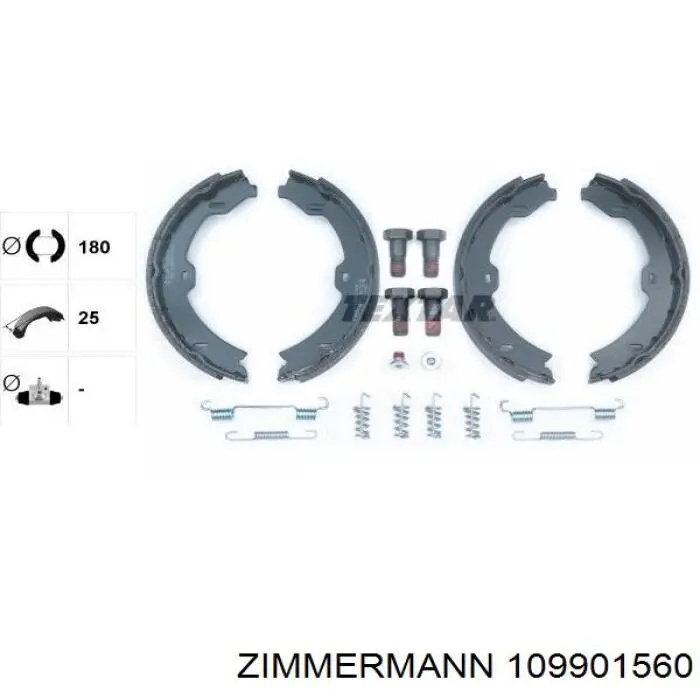 Купить 109901560 Zimmermann Колодки ручника/стояночного тормоза
