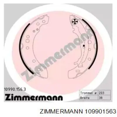 109901563 Zimmermann колодки тормозные задние барабанные