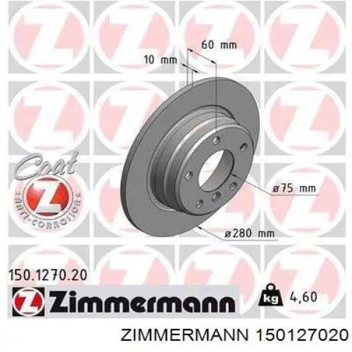 Тормозные диски 150127020 Zimmermann