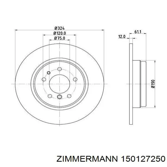 Тормозные диски 150127250 Zimmermann