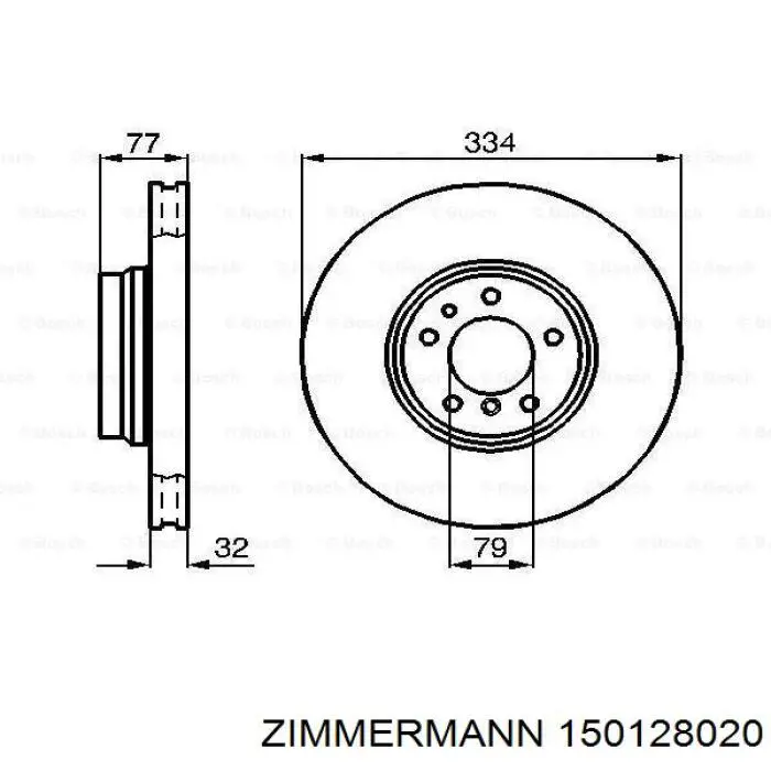 Freno de disco delantero 150128020 Zimmermann