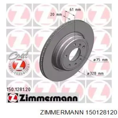 Задний дисковый тормоз Zimmermann 150128120