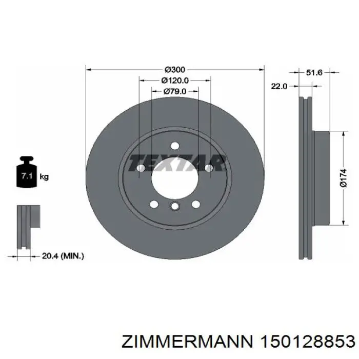 150.1288.53 Zimmermann передние тормозные диски