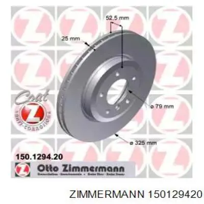 Тормоз дисковый передний Zimmermann 150129420 цена, от 66.58 USD