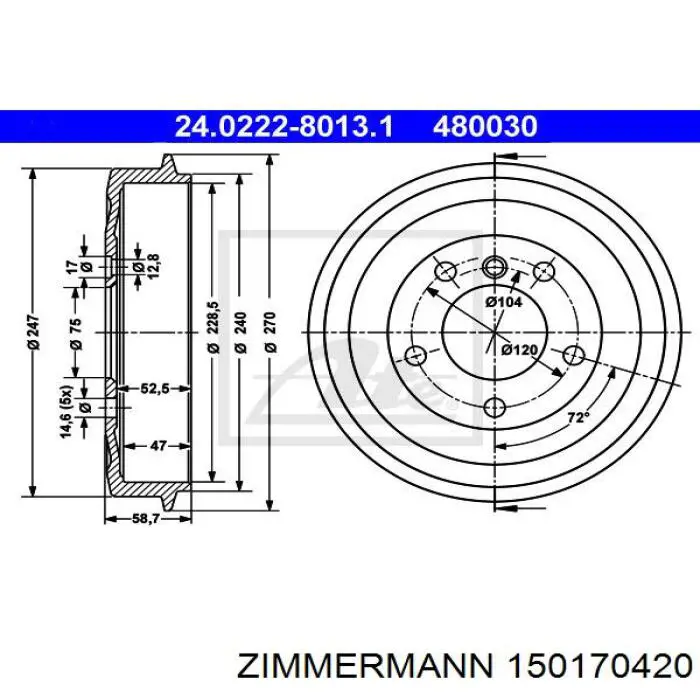 Купить 301530 Daco Тормозной барабан