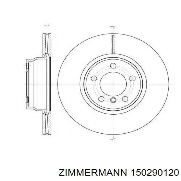 Передние тормозные диски 150290120 Zimmermann