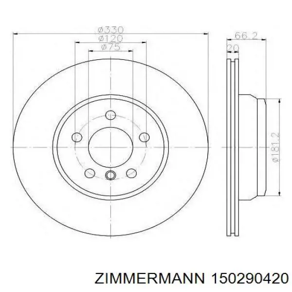 Задний тормозной диск Zimmermann 150290420 цена, от 73.83 USD