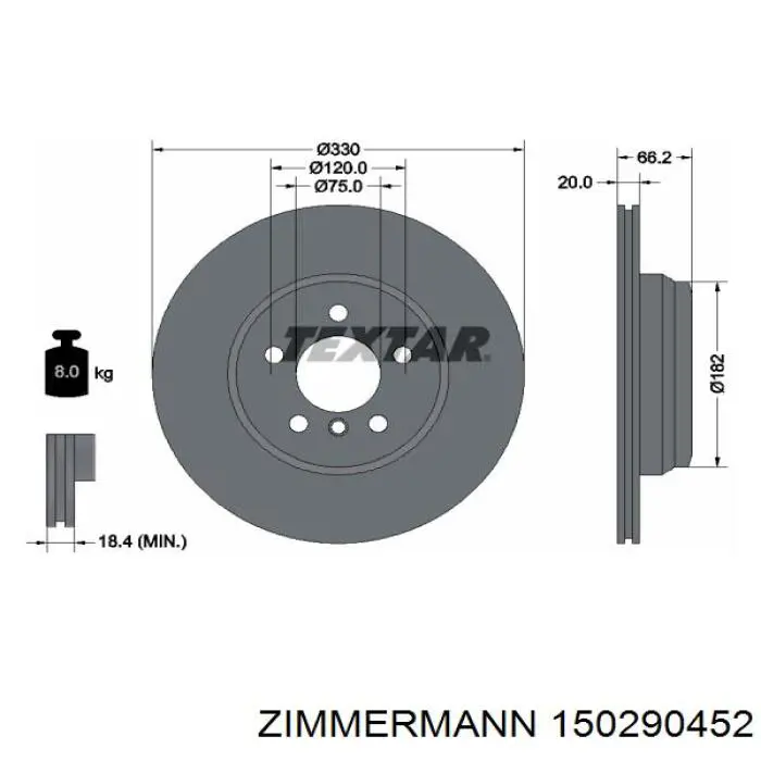 Тормозные диски 150290452 Zimmermann