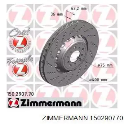 150.2907.70 Zimmermann тормозные диски