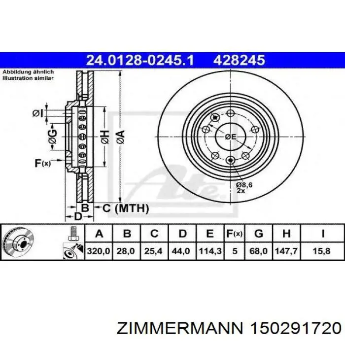 Купить 150291720 Zimmermann Ротор тормозной