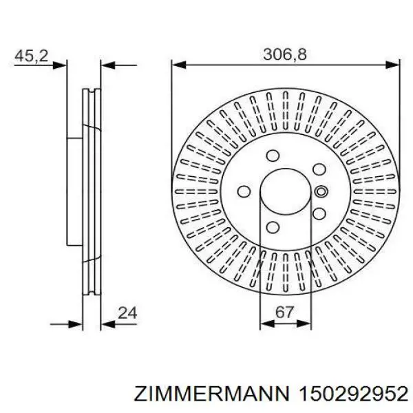 Передний тормозной диск Zimmermann 150292952