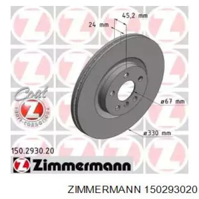 150293020 Zimmermann disco do freio dianteiro