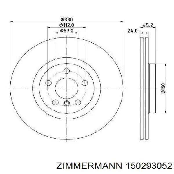150293052 Zimmermann Диск тормозной передний