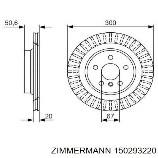 Задний дисковый тормоз Zimmermann 150293220