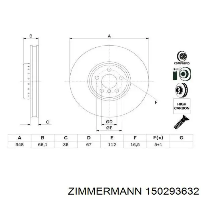 Купить 150293632 Zimmermann Ротор тормозной