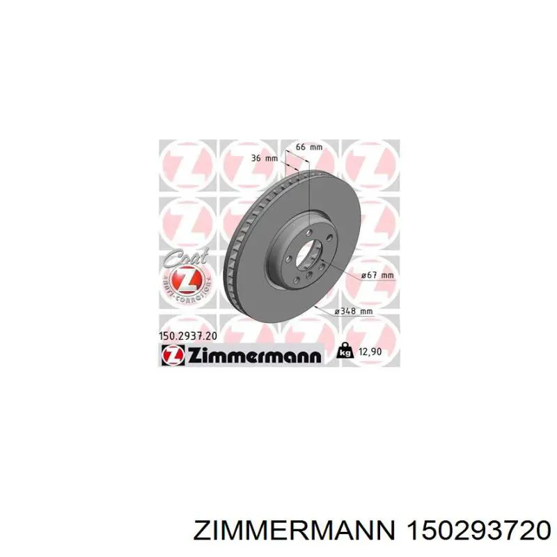 150293720 Zimmermann disco do freio dianteiro