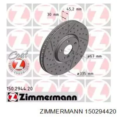 Передние тормозные диски 150294420 Zimmermann