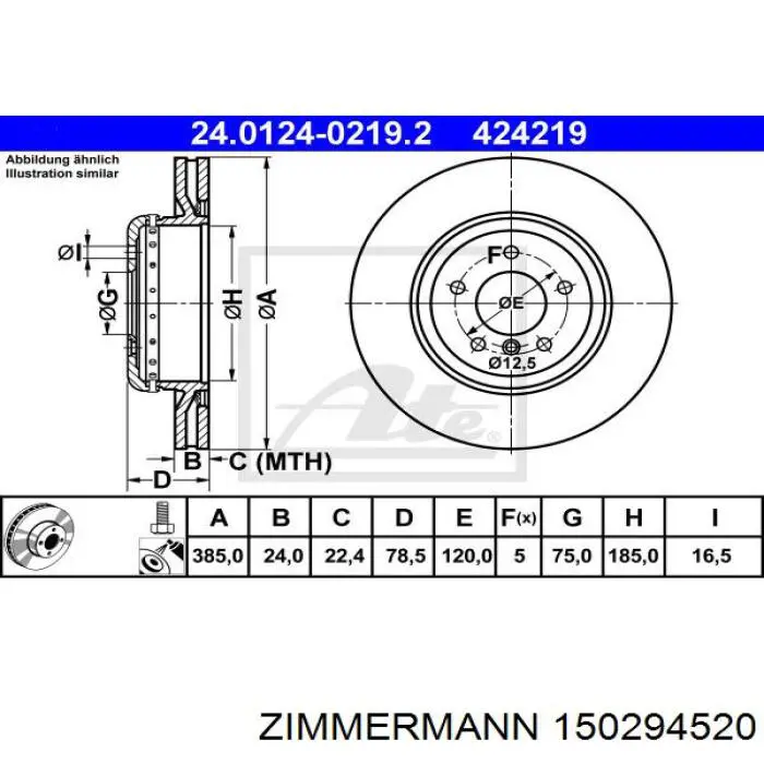 Тормозные диски 150294520 Zimmermann