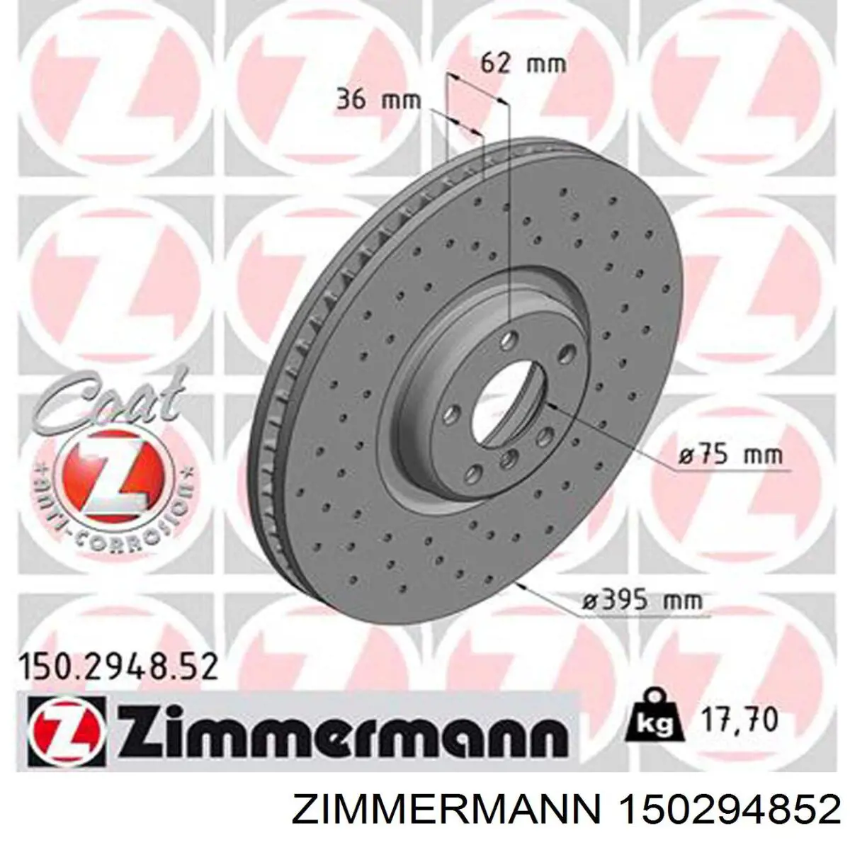 150294852 Zimmermann disco do freio dianteiro