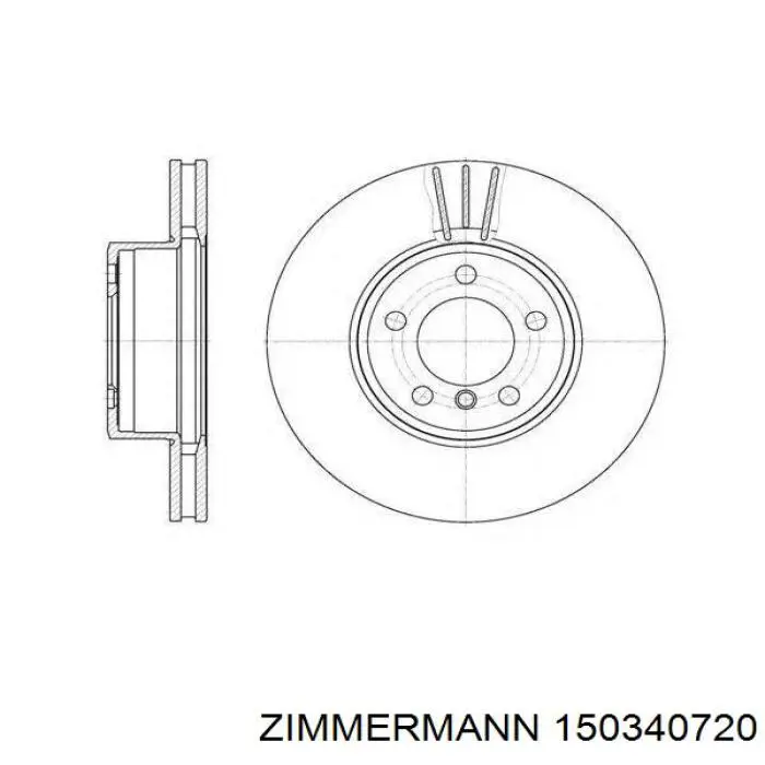 150340720 Zimmermann Диск тормозной передний