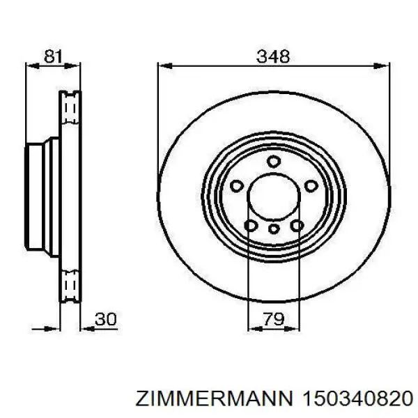 150340820 Zimmermann Диск тормозной передний