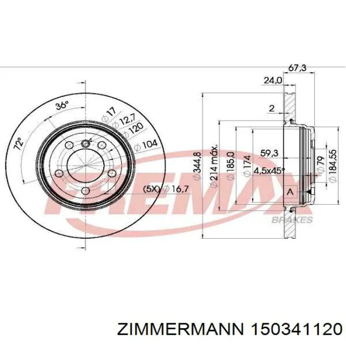 Тормозные диски 150341120 Zimmermann