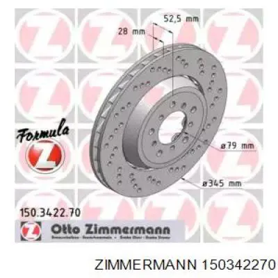 150.3422.70 Zimmermann передние тормозные диски