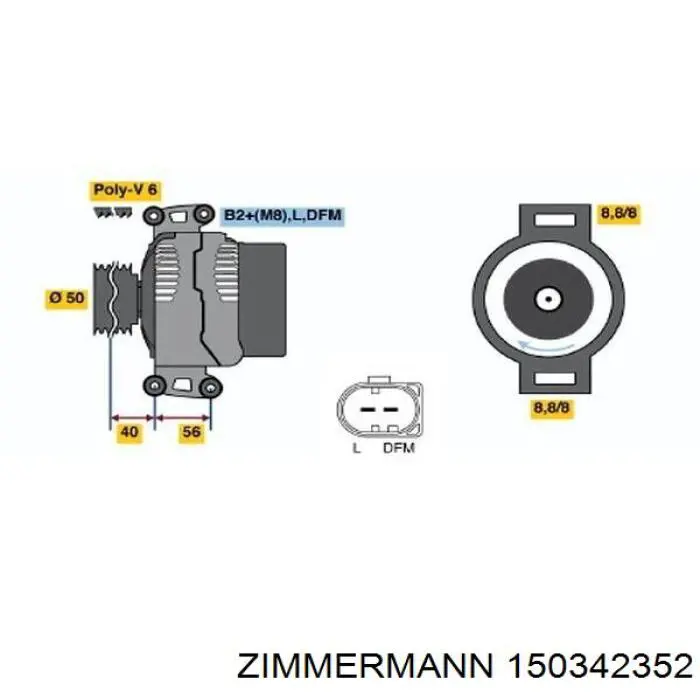 Тормоз дисковый передний Zimmermann 150342352 цена, от 63.34 USD
