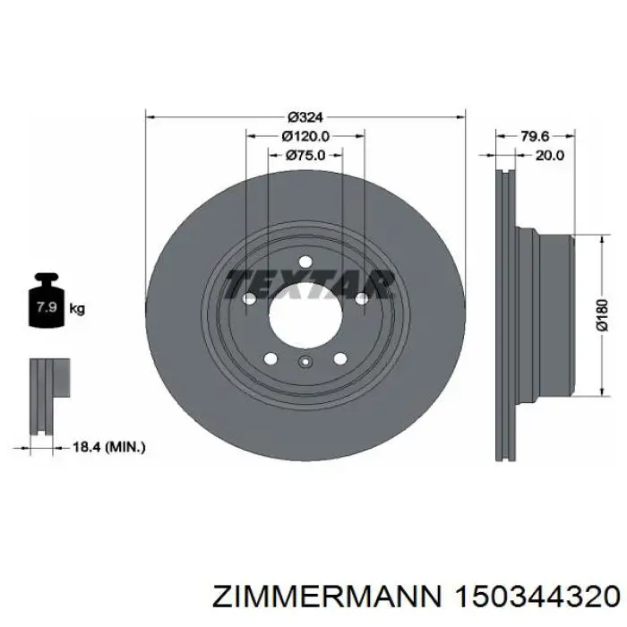 Тормозные диски 150344320 Zimmermann