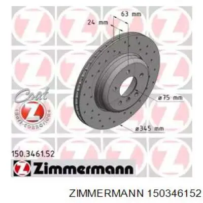 Тормозные диски 150346152 Zimmermann