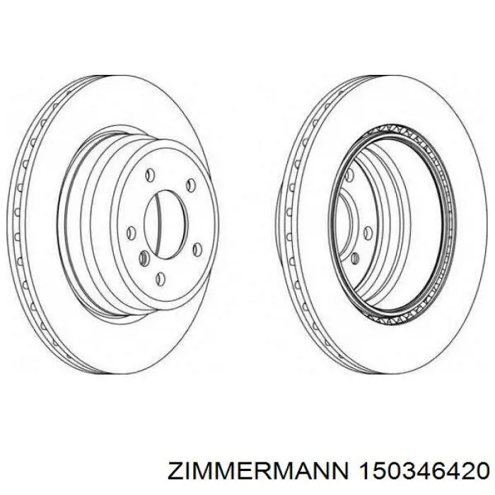 Задний тормозной диск Zimmermann 150346420 цена, от 68.17 USD
