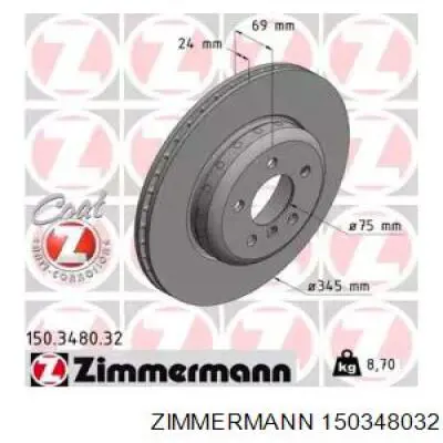 Тормозные диски 150348032 Zimmermann