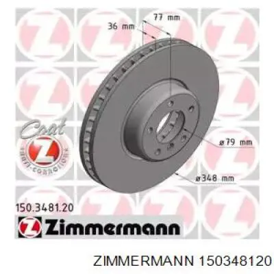 Передний тормозной диск Zimmermann 150348120