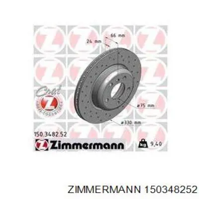 Купить 150348252 Zimmermann Ротор тормозной