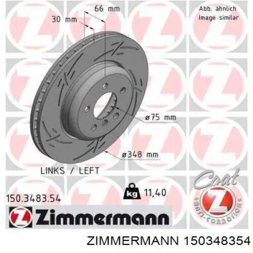 150348354 Zimmermann disco do freio dianteiro