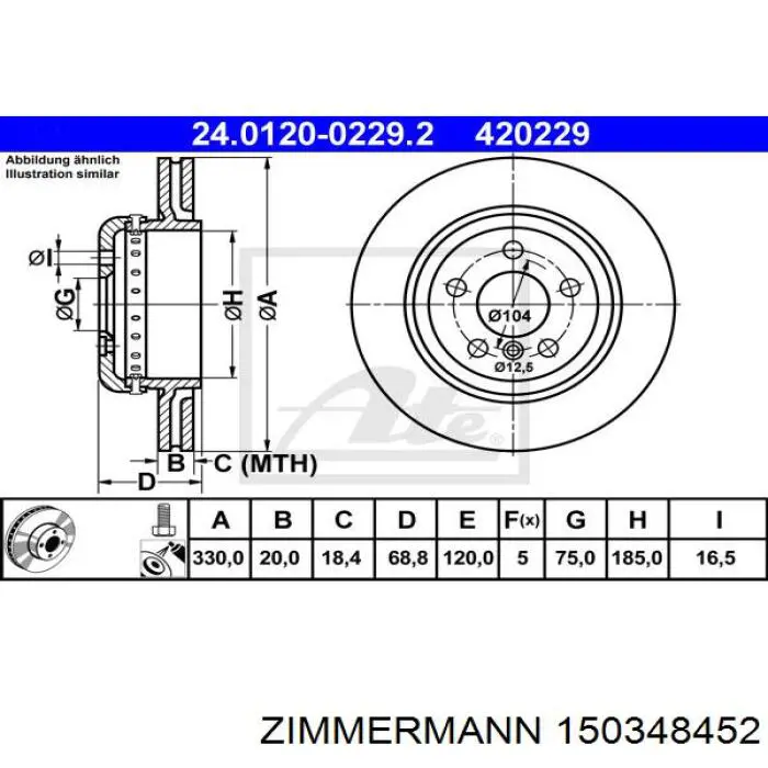 Купить 150348452 Zimmermann Диск тормозной задний